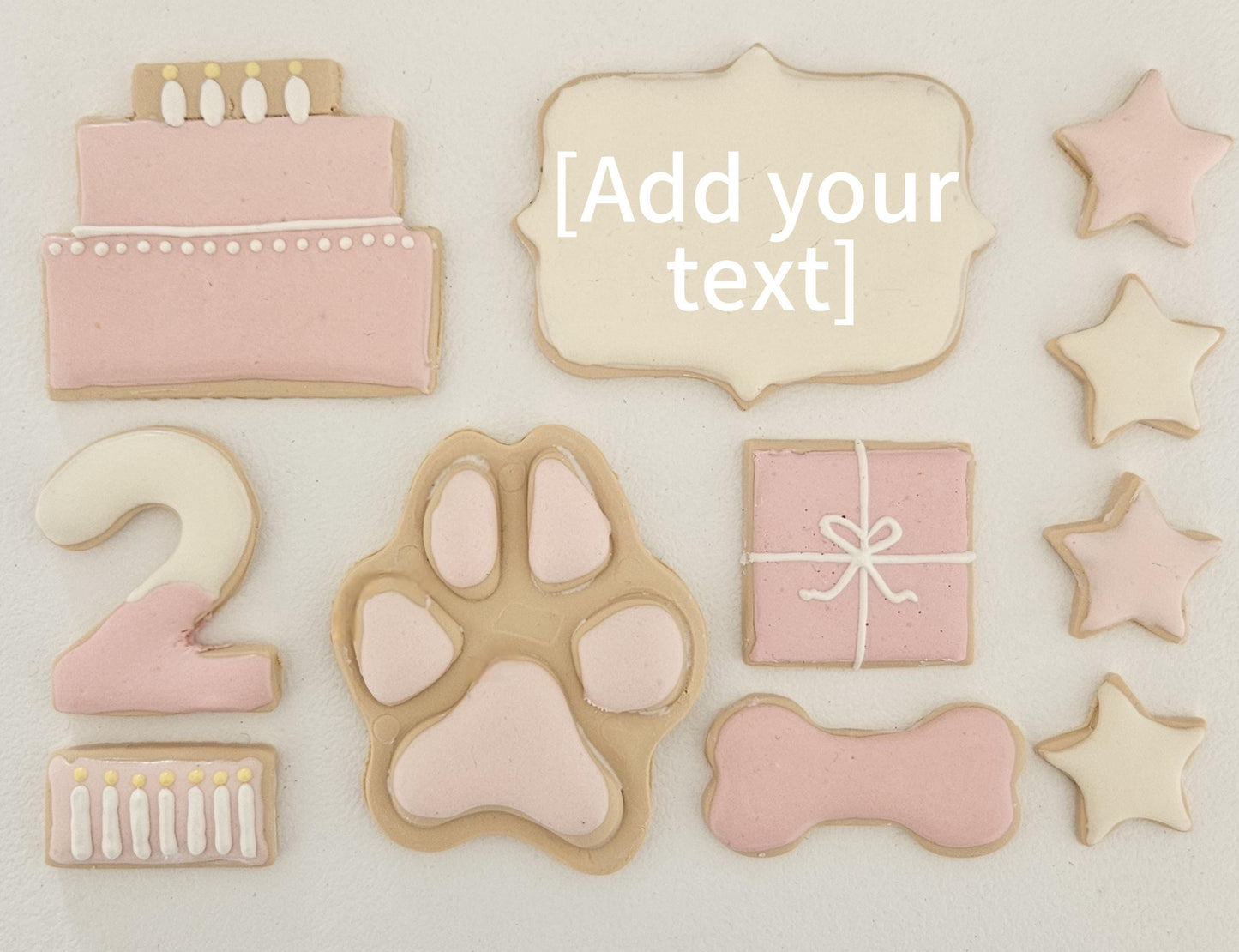 Hand-decorated dog cookies birthday box – 11 pieces, human-grade treats