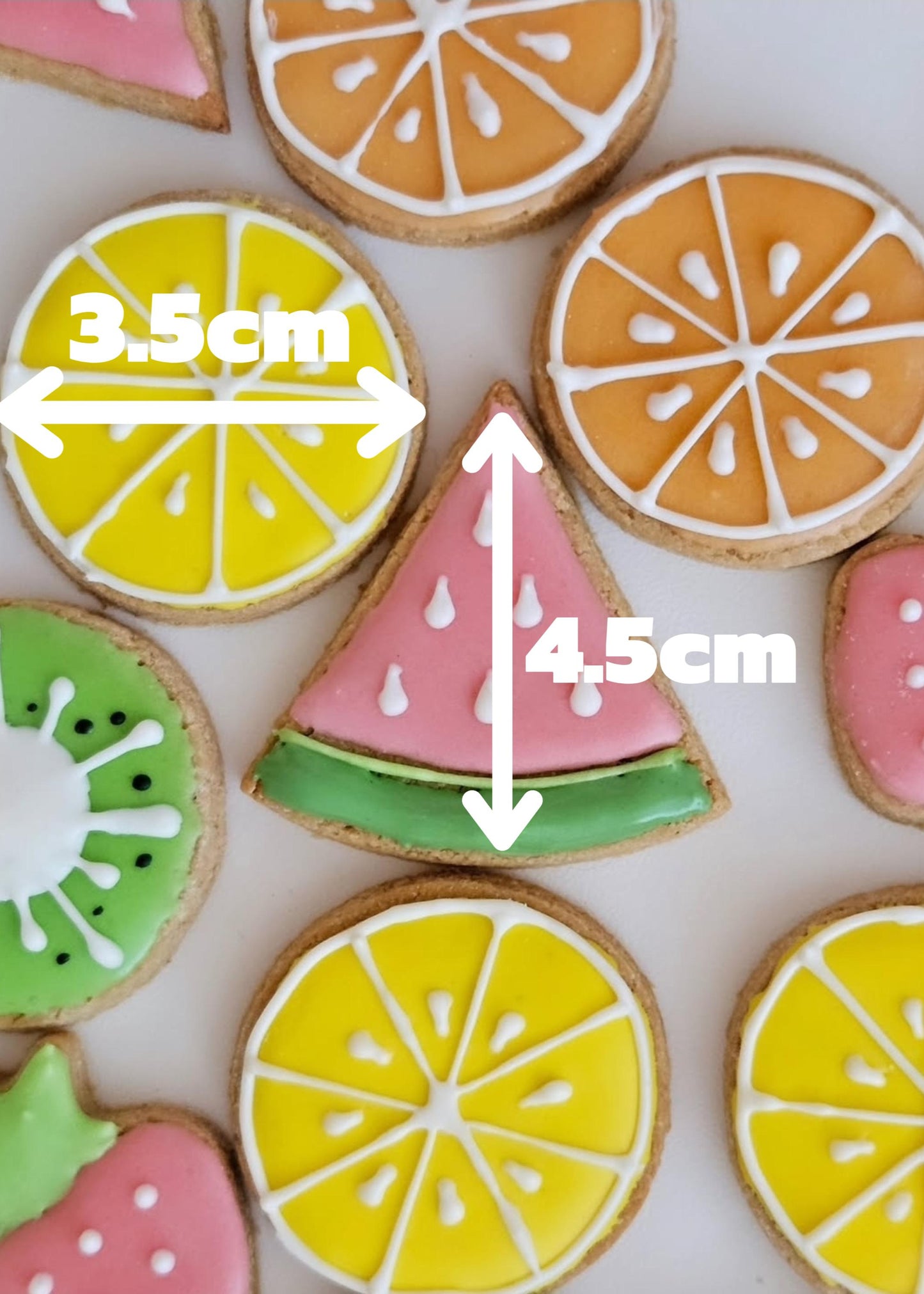 Colorful fruit‑decorated dog cookies baked fresh in London