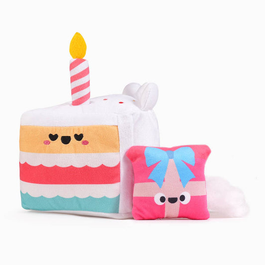 Birthday Cake Slice With Hidden Surprise - Plush Dog Toy