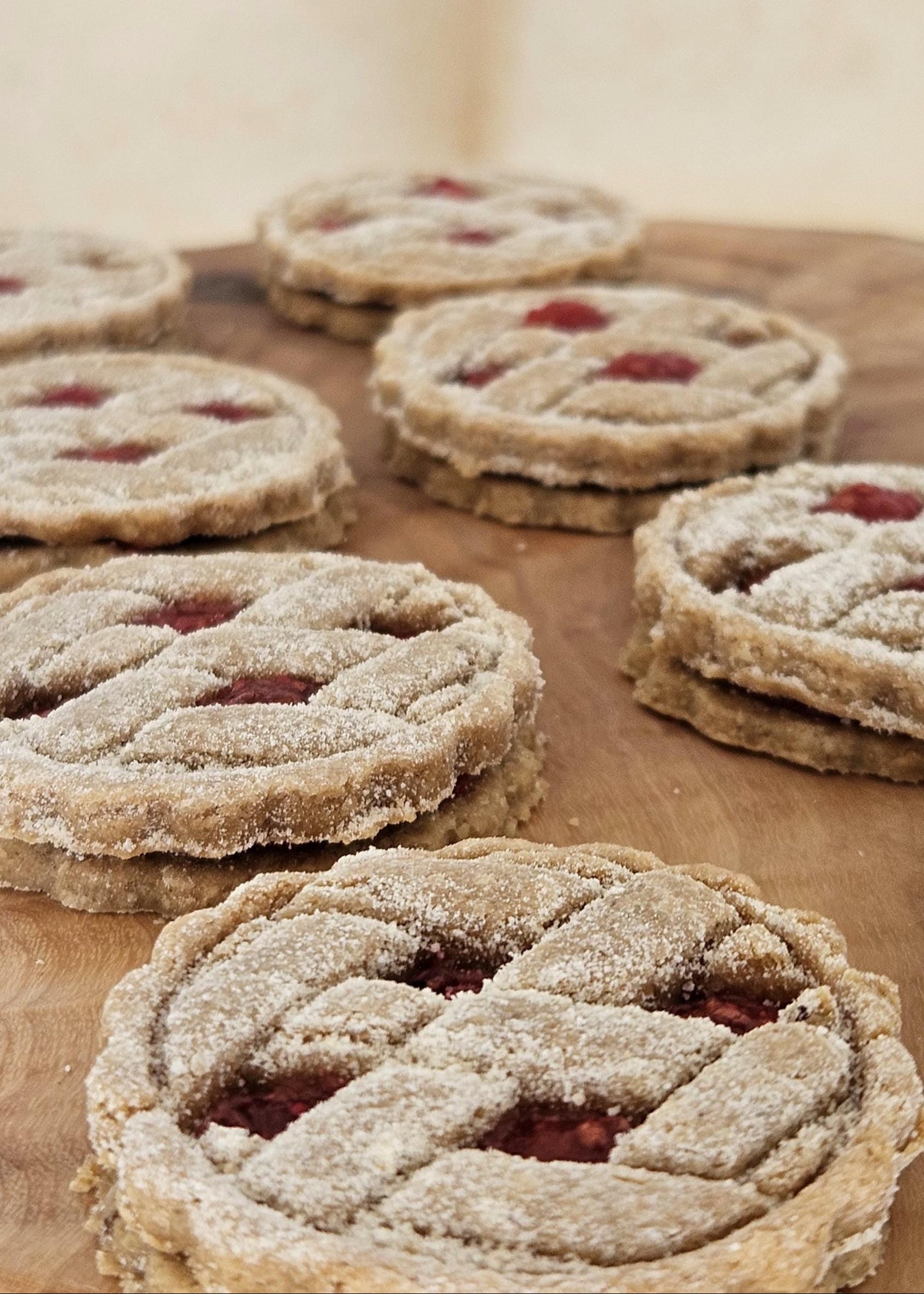 6 hand‑decorated Bark Berry Pies dog cookies made with human‑grade ingredients