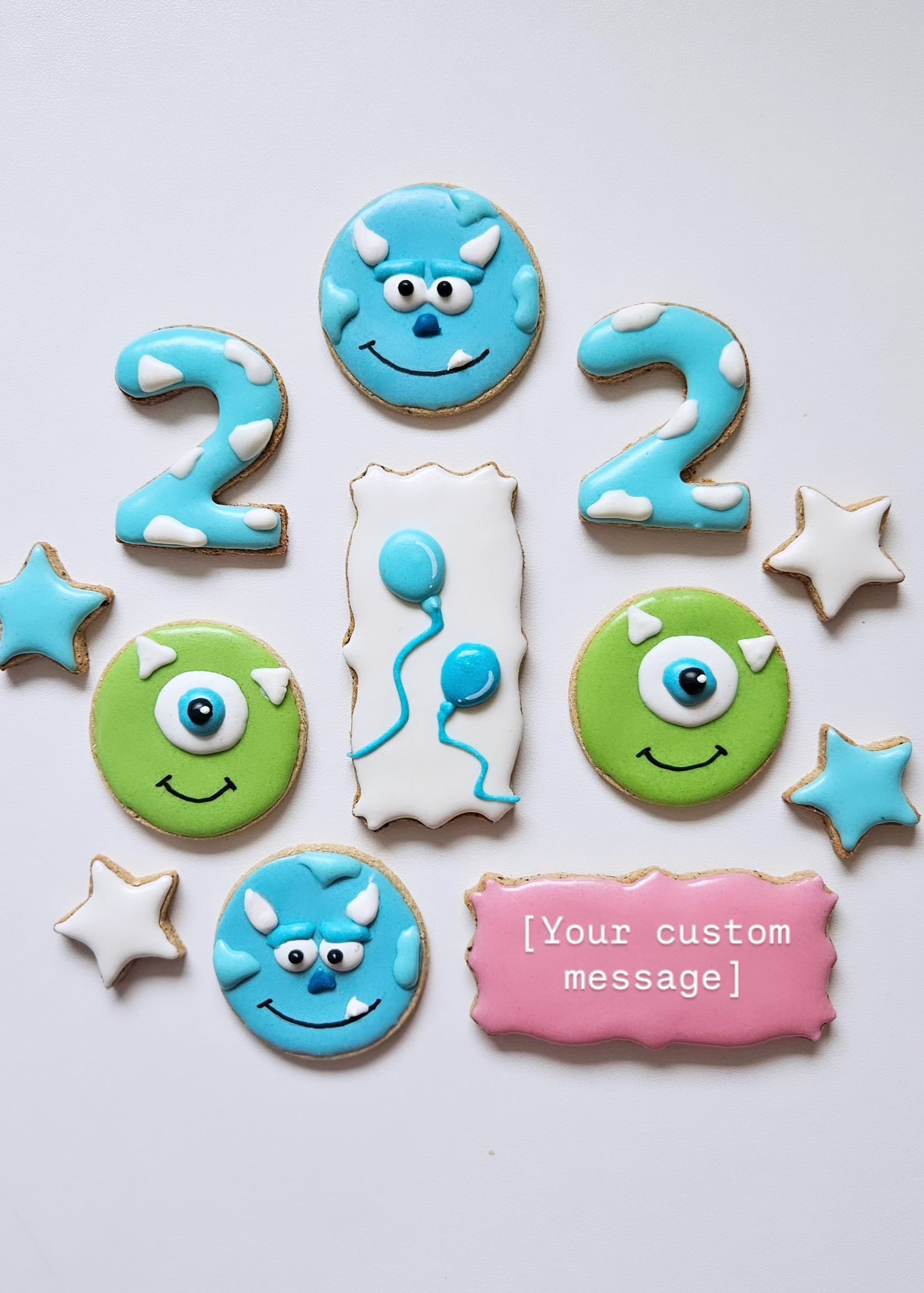 Dog Cookies - Birthday Box - Monsters, Inc. - 12 cookies + custom message