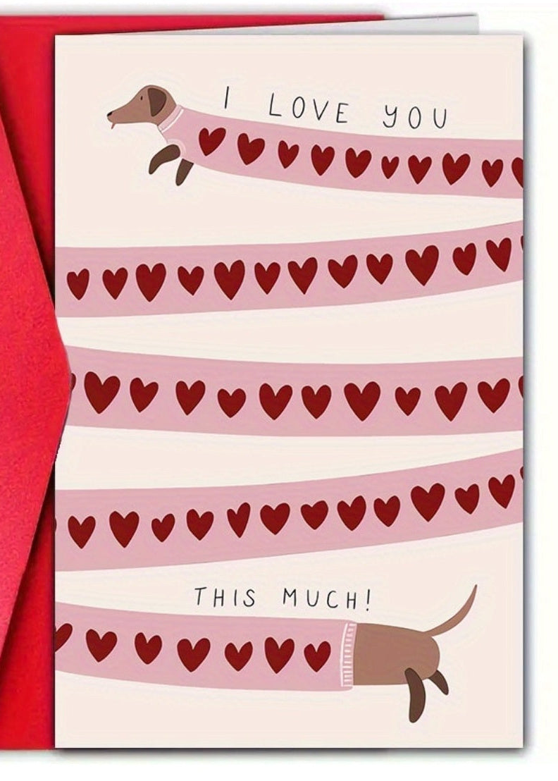 Valentine's Card - Sausage Dog (12cmx18cm)
