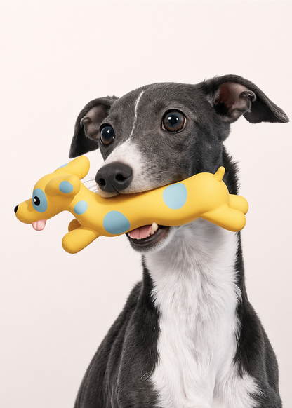 Spotty Dachshund - Squeaky Latex Chew Dog Toy