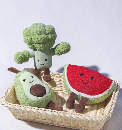 Smiley Fruits & Veggies - Squeaky Plush Chew Dog Toy