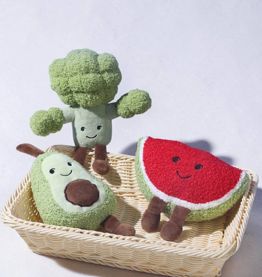 Smiley Fruits & Veggies - Squeaky Plush Chew Dog Toy