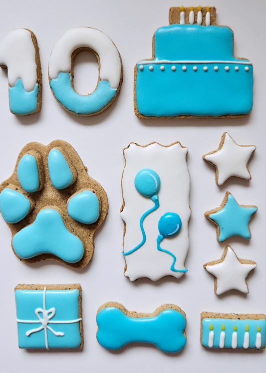 Dog Cookies - Birthday Box - Regular (10 cookies)