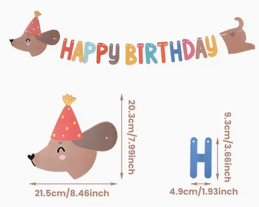 Birthday Pawty Banner - Dashchund