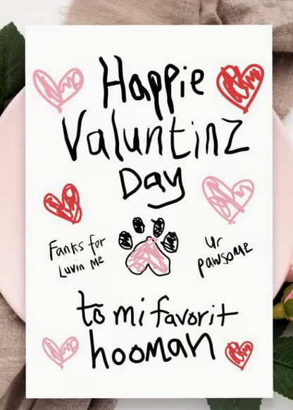 Valentine's Card - For Pawrents (12cmx18cm)