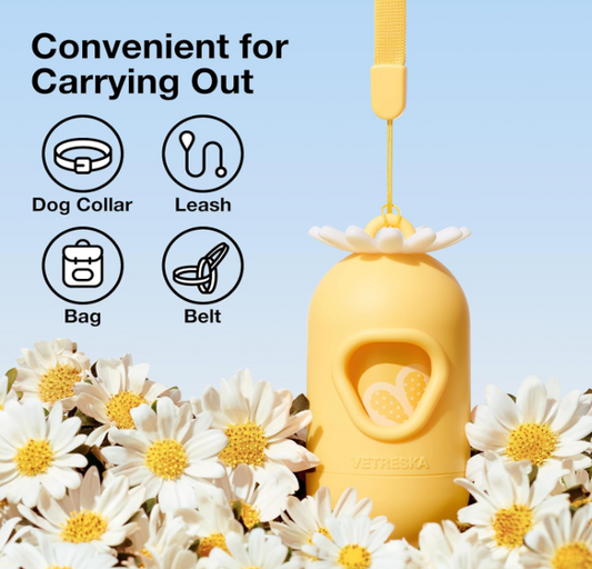 Spring Dog Poo Bag Dispenser - Pastel Yellow
