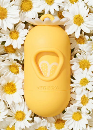 Spring Dog Poo Bag Dispenser - Pastel Yellow