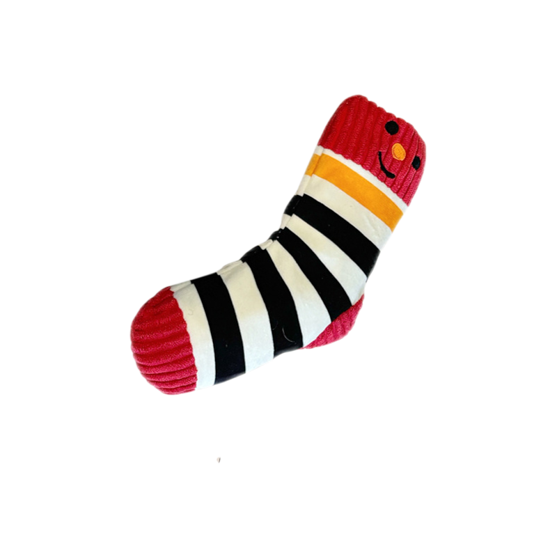 Sock - Plush Crinkle Dog Toy With Squeaker
