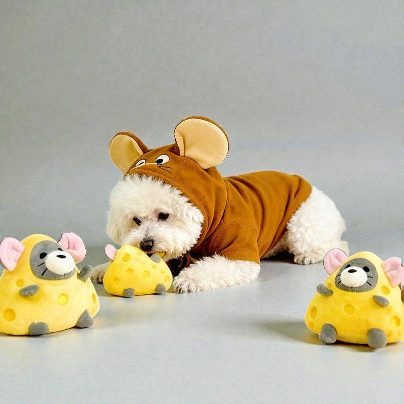 Cheddar Mouse - Plush Squeaky Dog Toy