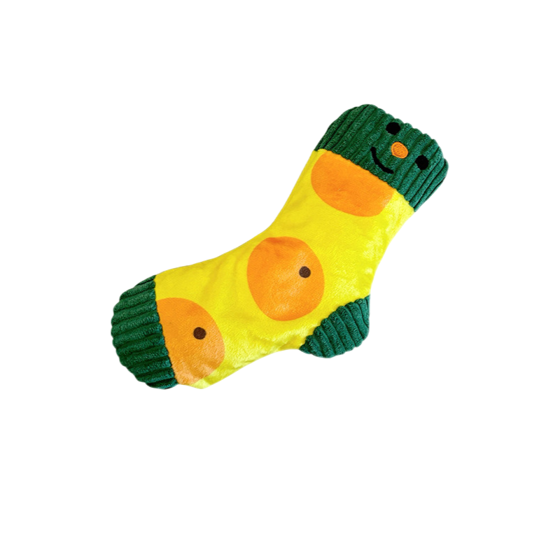 Sock - Plush Crinkle Dog Toy With Squeaker