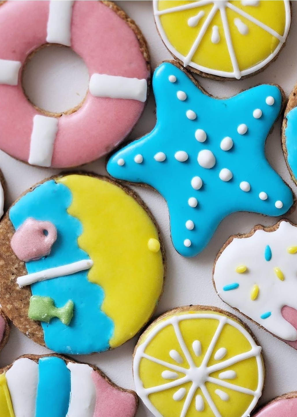 Summer-themed dog treats – 8 or 12 handmade cookies with fun shapes