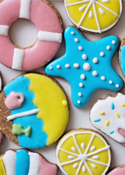 Summer-themed dog treats – 8 or 12 handmade cookies with fun shapes