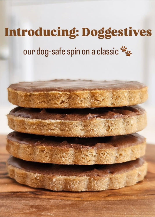 Digestive-style dog cookies called Doggestives – natural and handmade