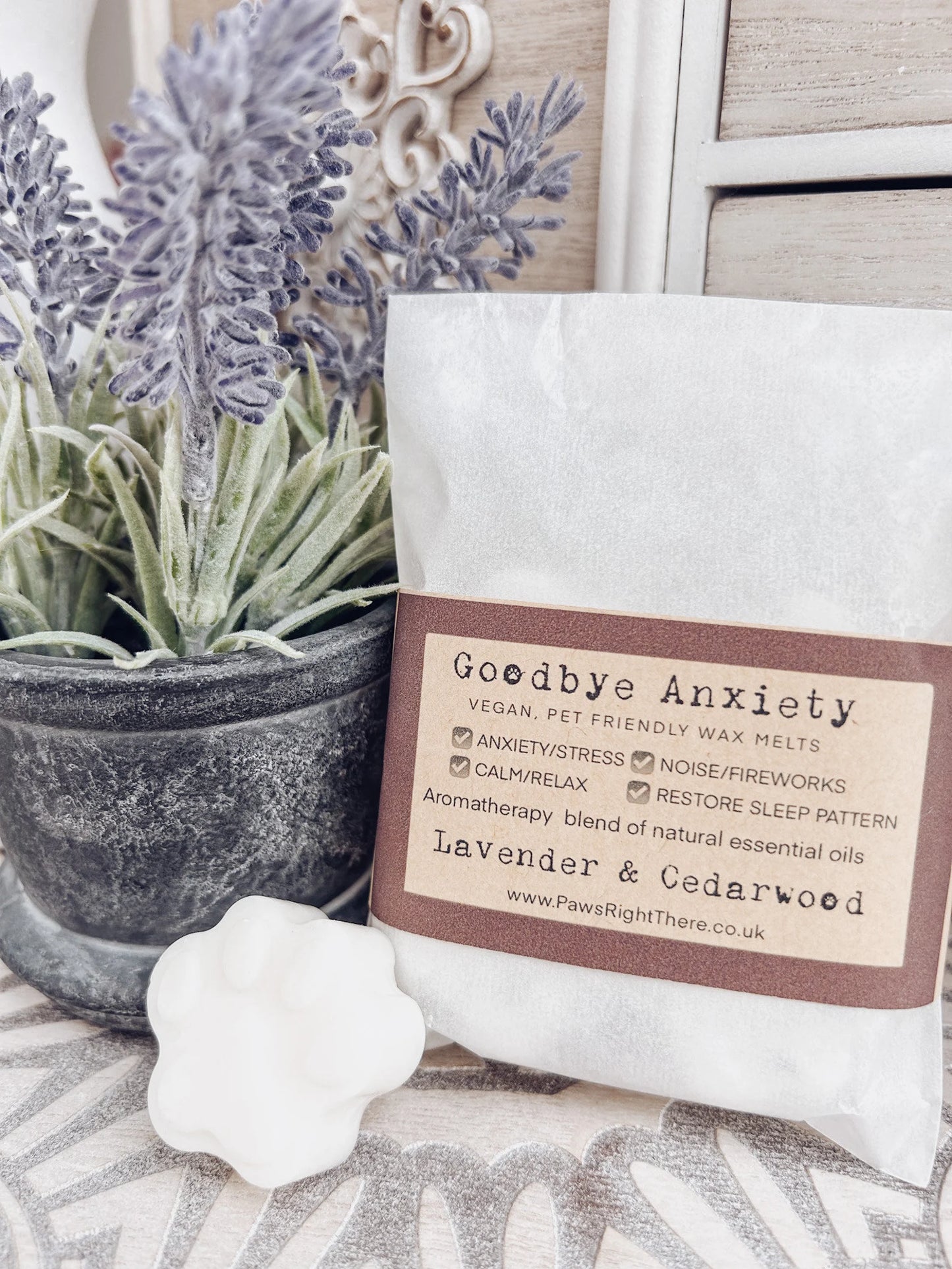 Dog Friendly Wax Melts - "Goodbye Anxiety" (Lavender & Cedarwood) - Non Toxic | Natural Ingredients | Eco-Friendly