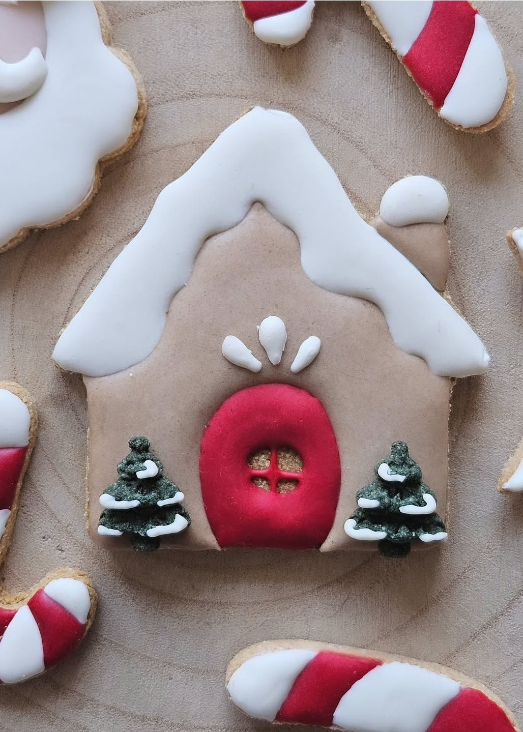 Festive Iced Dog Biscuit - Gingerbread House (x1)