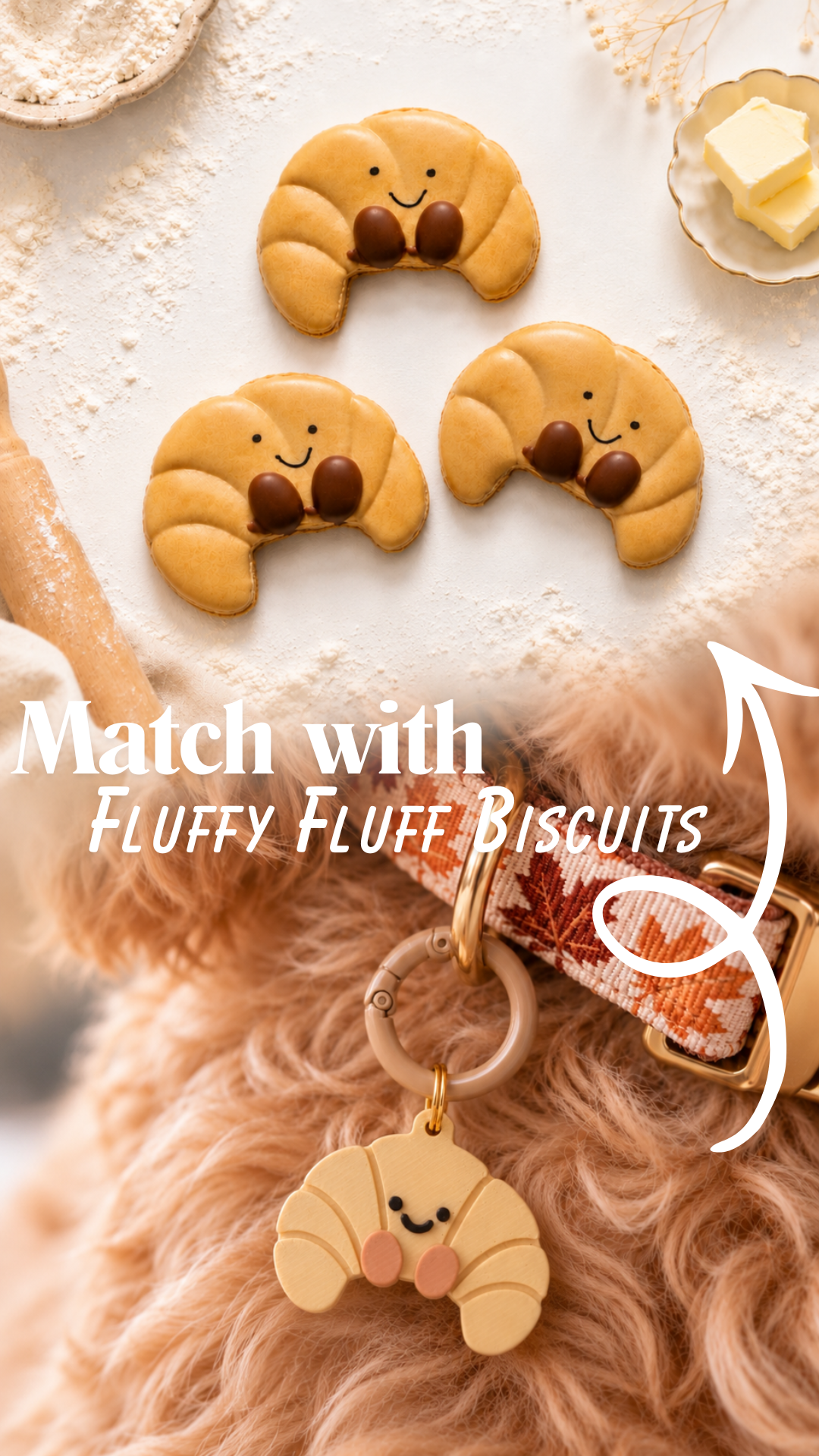 Smiley Croissant Charm - Made By Fluffy Fluff Charmery