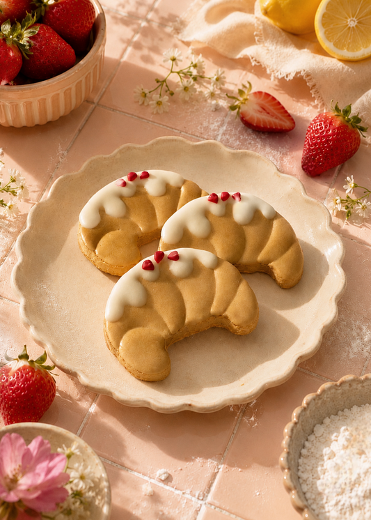 Strawberry&Cream Croissants - Dog Biscuits (x3)