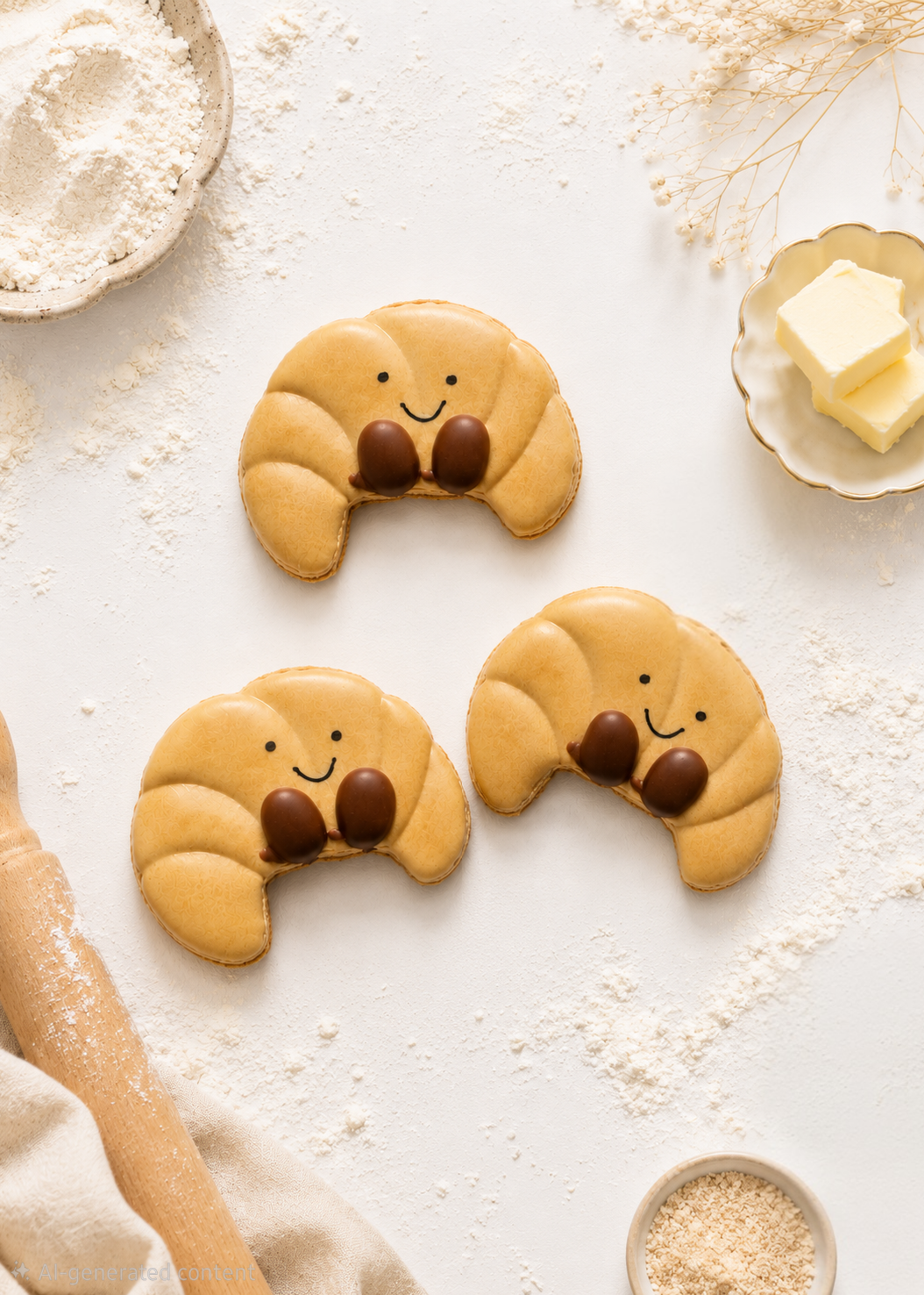 Smiley Croissants - Dog Biscuits (x3)