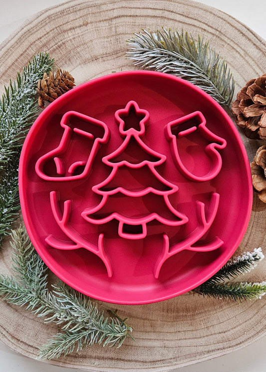 Tree, Stockings & Mittens (Red)  - Enrichment Bowl