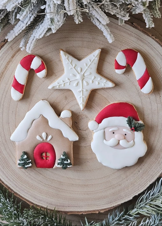 Festive Iced Dog Biscuit Set (5 Biscuits)