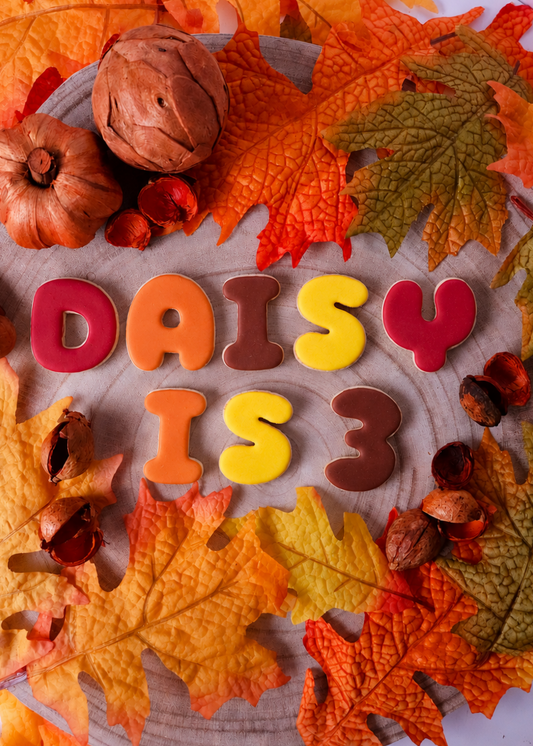 Custom Biscuits (Letters & Numbers) - Autumn