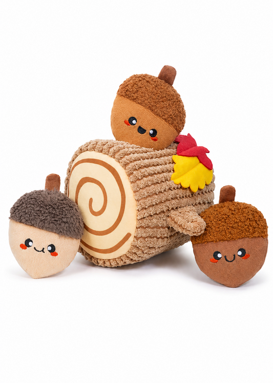 Acorn Log - 4-Piece Snuffle/Enrichment Toy