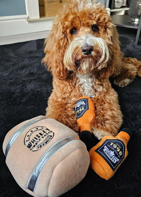 Whiskey Barrel - 4-Piece Enrichment/Snuffle Toy